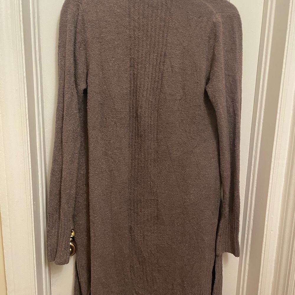 Barefoot Dreams CozyChic Lite Brown Montecito Long Knit Cardigan Sweater S - Picture 8 of 9